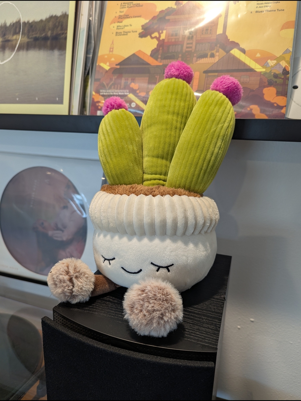 Plush Cactus Stuffed Toy - Green & Pink Cute Planter